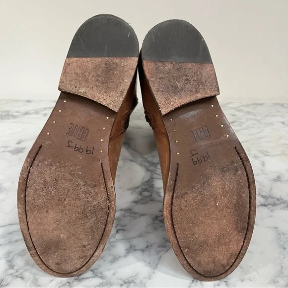 Women's Melissa Western Knee High Leather Boots Cognac Brown Woman’s Size 7B - Picture 12 of 15